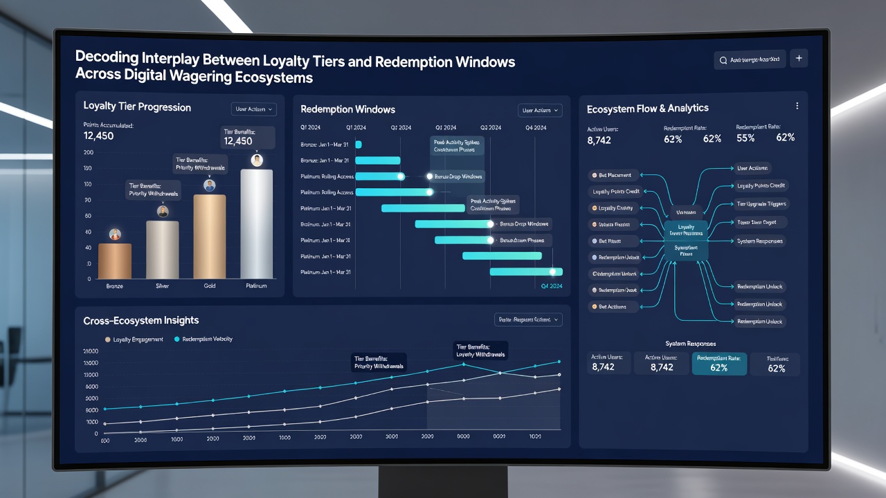 Analytics dashboard displaying tier benefits and redemption deadlines across wagering platforms